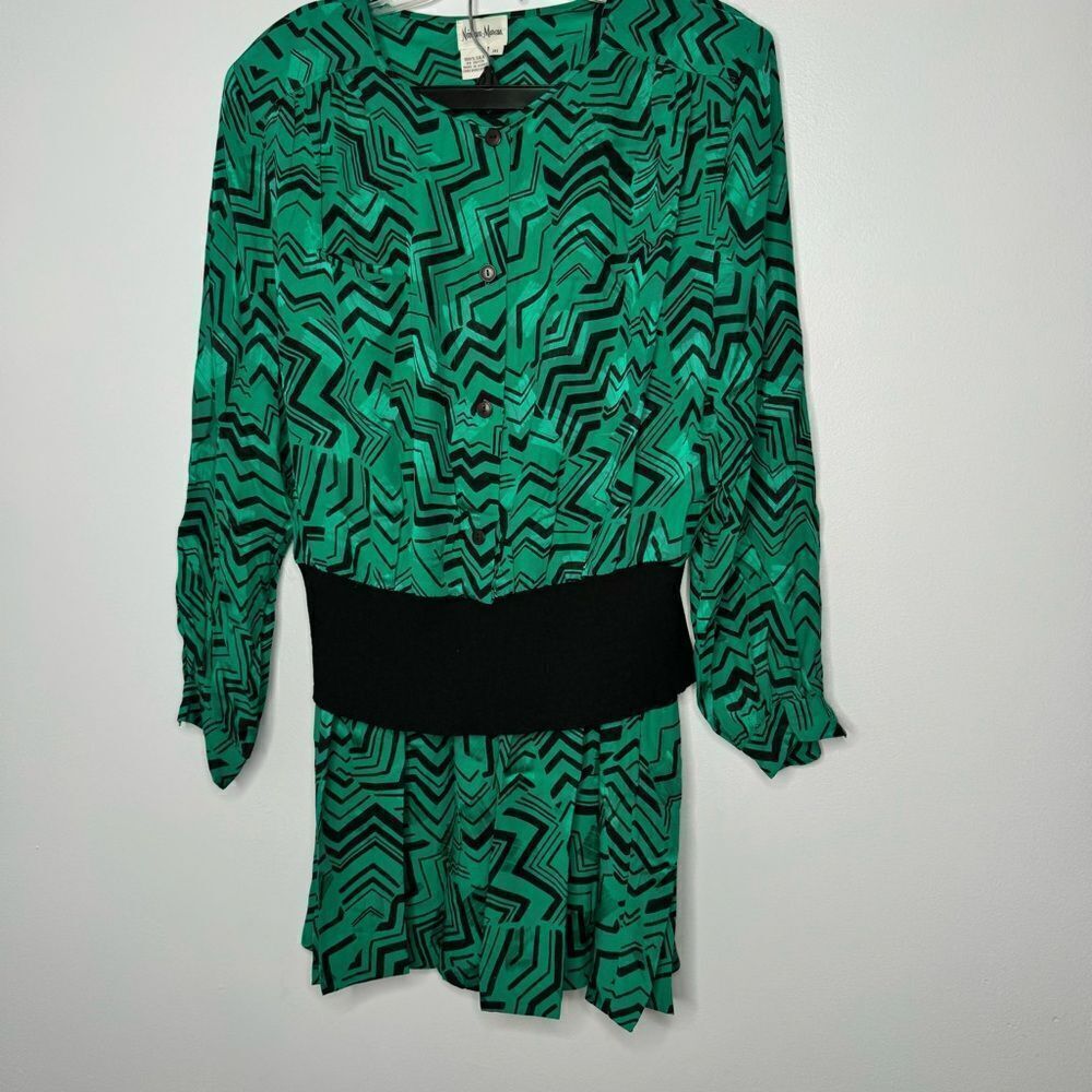 Vintage Neiman Marcus silk blouse and skirt set size 16